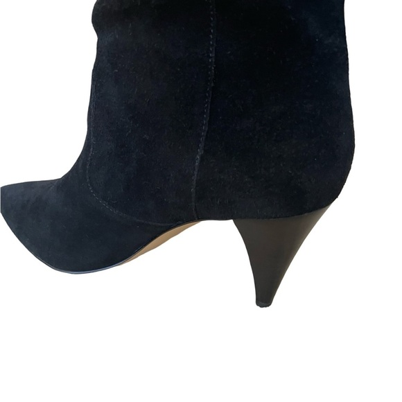 Lord & Taylor black suede cone heel boots 8.5 - Picture 7 of 16